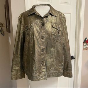 CHICO’S Metallic Bronze Jacket Large